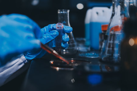scientist working at the laboratoryの写真素材