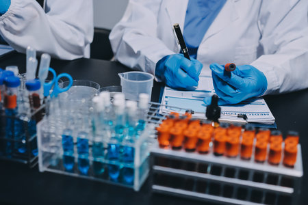 scientist working at the laboratoryの写真素材