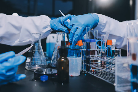 scientist working at the laboratoryの写真素材