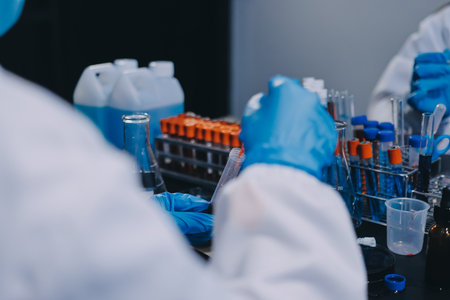 scientist working at the laboratoryの写真素材