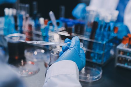 scientist working at the laboratoryの写真素材
