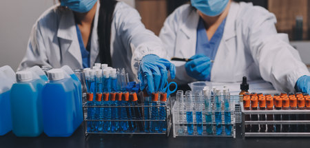 scientist working at the laboratoryの写真素材