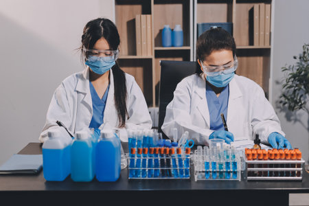 scientist working at the laboratoryの写真素材
