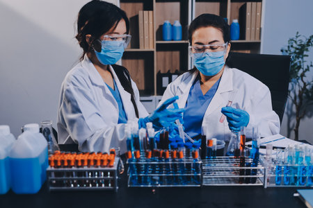 scientist working at the laboratoryの写真素材