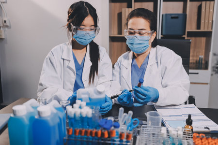 scientist working at the laboratoryの写真素材