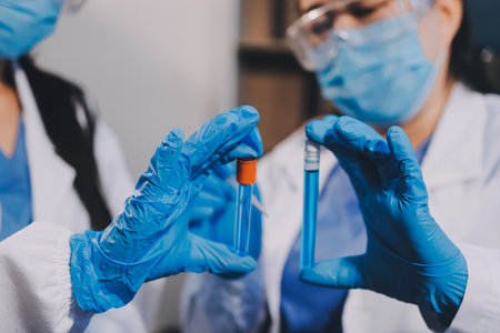 scientist working at the laboratoryの写真素材