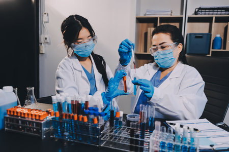 scientist working at the laboratoryの写真素材
