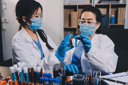 scientist working at the laboratoryの写真素材