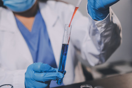 scientist working at the laboratoryの写真素材