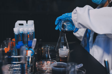 scientist working at the laboratoryの写真素材