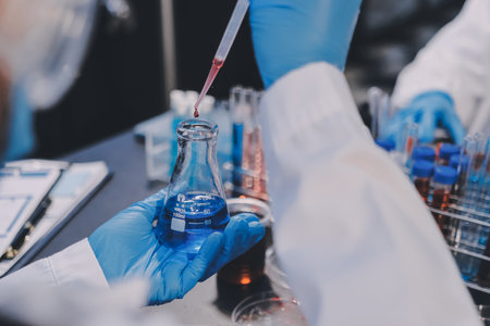 scientist working at the laboratoryの写真素材