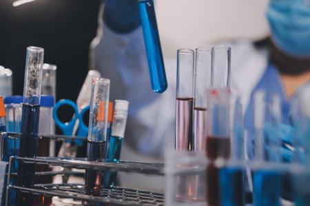 scientist working at the laboratoryの写真素材