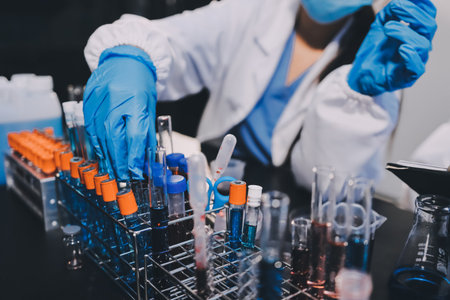 scientist working at the laboratoryの写真素材