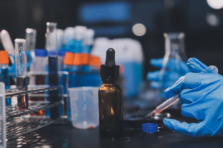 scientist working at the laboratoryの写真素材
