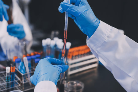 scientist working at the laboratoryの写真素材