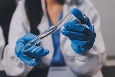 scientist working at the laboratoryの写真素材