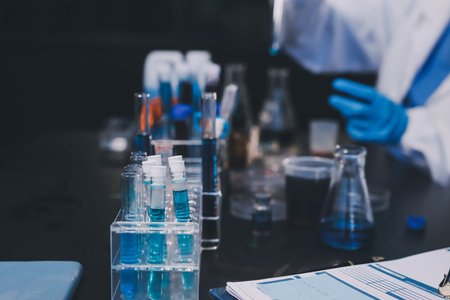 scientist working at the laboratoryの写真素材