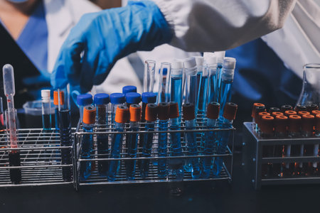 scientist working at the laboratoryの写真素材