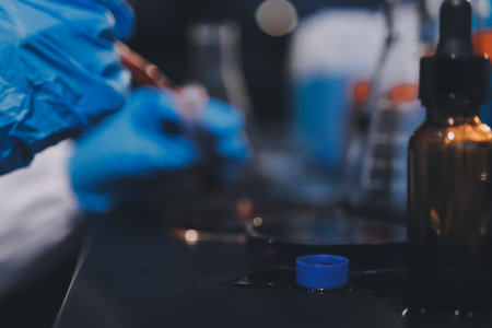 scientist working at the laboratoryの写真素材