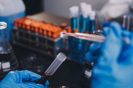 scientist working at the laboratoryの写真素材