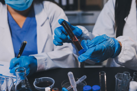 scientist working at the laboratoryの写真素材