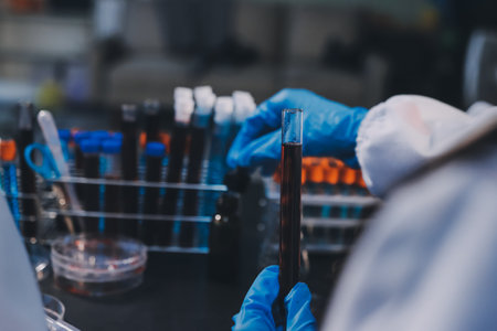 scientist working at the laboratoryの写真素材