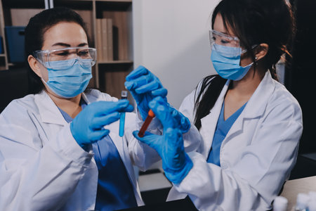 scientist working at the laboratoryの写真素材