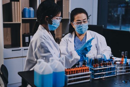 scientist working at the laboratoryの写真素材
