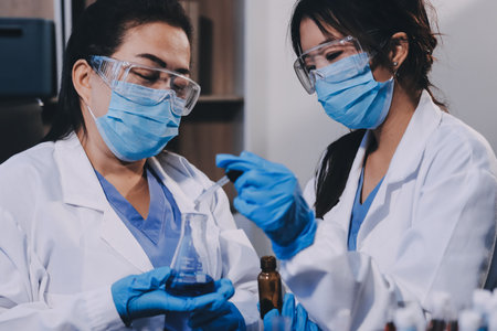 scientist working at the laboratoryの写真素材