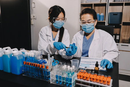 scientist working at the laboratoryの写真素材