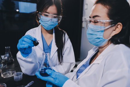 scientist working at the laboratoryの写真素材