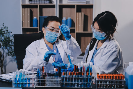 scientist working at the laboratoryの写真素材
