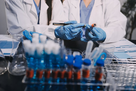 scientist working at the laboratoryの写真素材