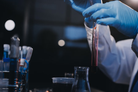 scientist working at the laboratoryの写真素材