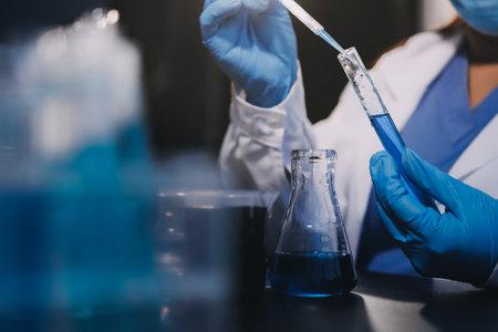 scientist working at the laboratoryの写真素材