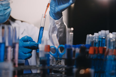 scientist working at the laboratoryの写真素材