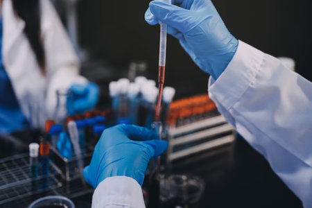 scientist working at the laboratoryの写真素材