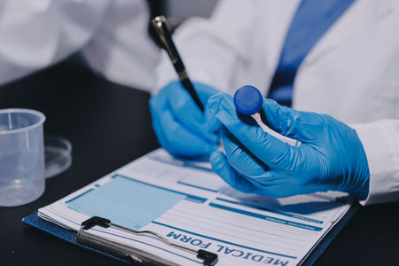 scientist working at the laboratoryの写真素材