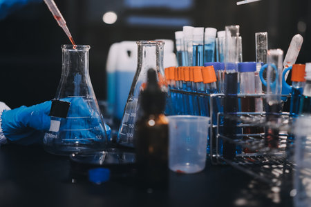 scientist working at the laboratoryの写真素材