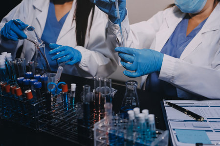 scientist working at the laboratoryの写真素材