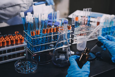 scientist working at the laboratoryの写真素材