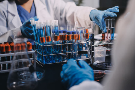 scientist working at the laboratoryの写真素材