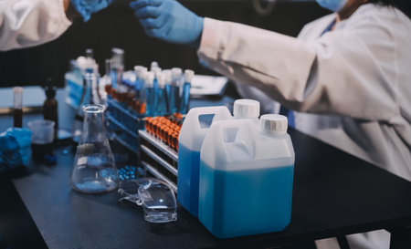 scientist working at the laboratoryの写真素材