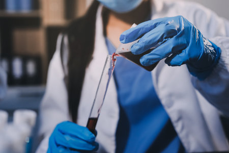 scientist working at the laboratoryの写真素材