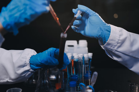 scientist working at the laboratoryの写真素材