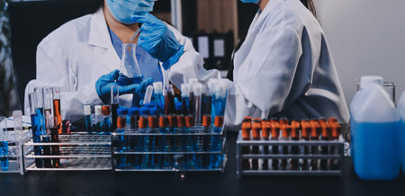 scientist working at the laboratoryの写真素材