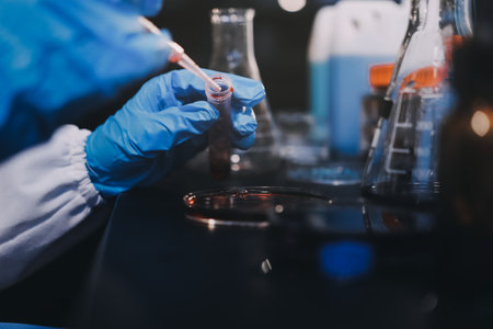scientist working at the laboratoryの写真素材