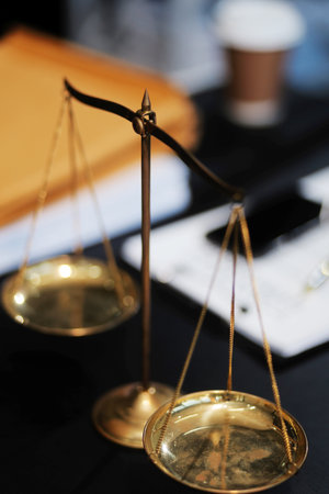 female business woman lawyers working at the law firms. Judge gavel with scales of justice. Legal law, lawyer, documents, advice and justice concept.の写真素材