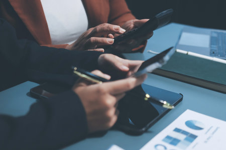 Business Documents, Auditor businesswoman checking searching document legal prepare paperwork or report for analysis TAX time,accountant Documents data contract partner deal in workplace officeの写真素材
