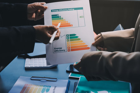 Sustainable development with renewable energy solutions, ecology concept, green business.の写真素材